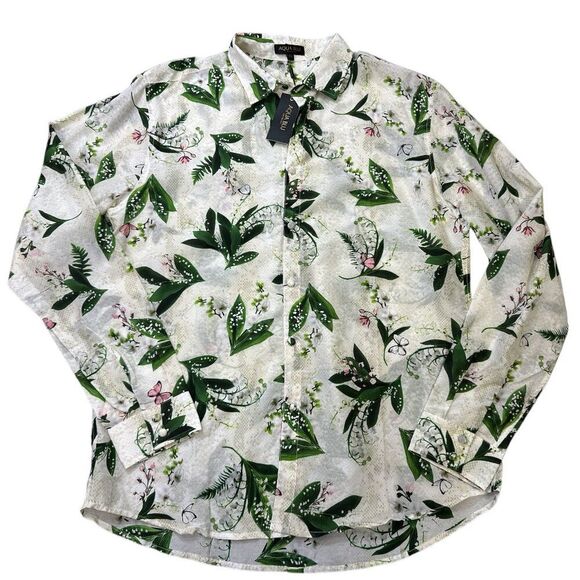 Aqua Blu Australia Carter Resort Shirt Cotton Silk Floral Butterfly Sz XL NWT - Picture 6 of 13